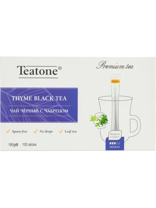Чай Аромат чабреца TEATONE черный в металл.стике, 100шт/уп. 198