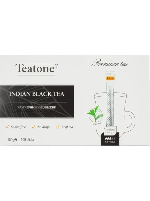Чай черный индийский TEATONE в металл.стике, 100шт/уп. 1246