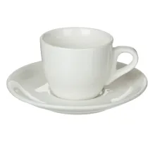 Кофейная пара Chan Wave Classic, фарфор, белая, 85мл, фк0185