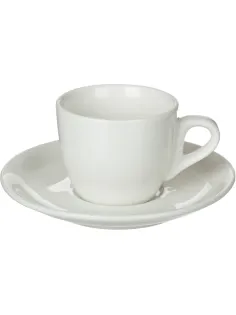 Кофейная пара Chan Wave Classic, фарфор, белая, 85мл, фк0185
