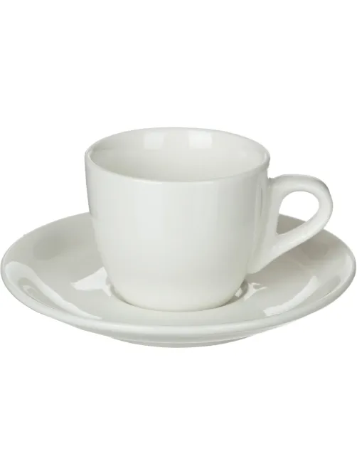 Кофейная пара Chan Wave Classic, фарфор, белая, 85мл, фк0185