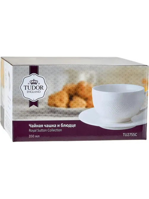 Чайная пара TUDOR ENGLAND Royal Sutton 350мл (чашка + блюдце) в  коробке