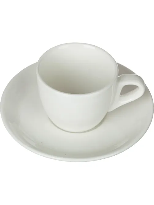 Кофейная пара Chan Wave Classic, фарфор, белая, 85мл, фк0185