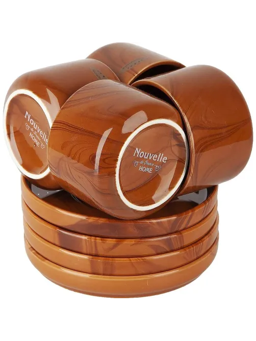 Набор чайный 8пр. Wooden Grain (4 персон) v=200мл (фарфор), 1730306