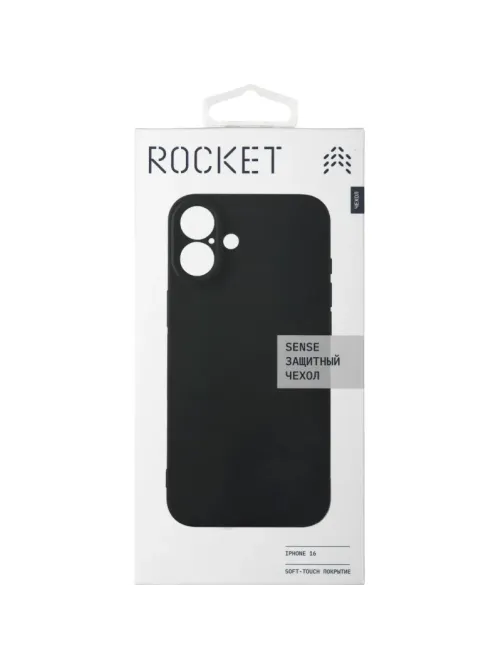 Чехол Rocket Sense iPhone 16, soft-touch матов, TPU, чёрн(RCS644BL61SN-I24)