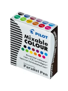 Чернила Чернильный картридж PILOT Parallel Pen 12 цветов 12 шт/уп IC-P3-AST