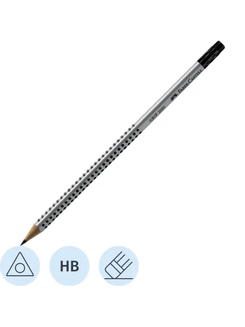 Карандаш чернографитный Faber-Castell GRIP 2001, НВ, с ласт /117200