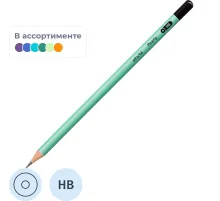 Карандаш чернографитный Attache Pearly, круглый, б/ласт, ассорти