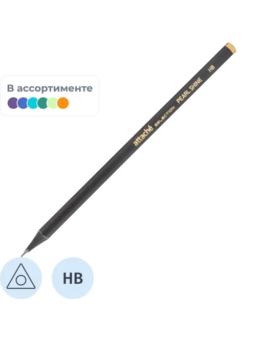 Карандаш чернографитный Pearl Shine HB б/ласт в асс