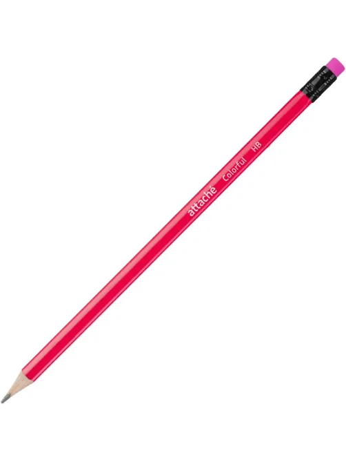 Карандаш чернографитный Attache Colorful! HB заточ.,с ласт.