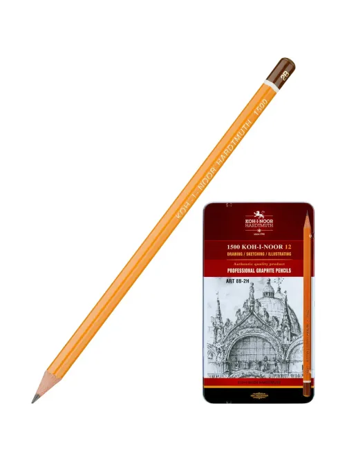 Набор карандашей черногр KOH-I-NOOR 1502/II 8B-2H 12шт./наб.,б/ласт, Чехия