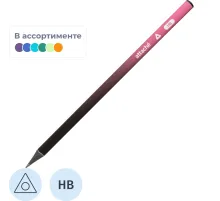 Карандаш чернографитный Attache Градиент, трехгран,черн.дер.,б/ласт,ассорти