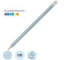 Карандаш чернографитный Attache Silk HB заточ.,с ласт.