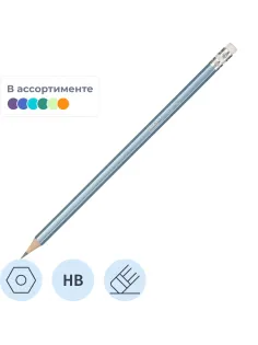 Карандаш чернографитный Attache Silk HB заточ.,с ласт.