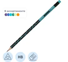 Карандаш чернографитный Kores CrackedStyleMetal трехгранный 92813
