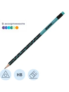 Карандаш чернографитный Kores CrackedStyleMetal трехгранный 92813