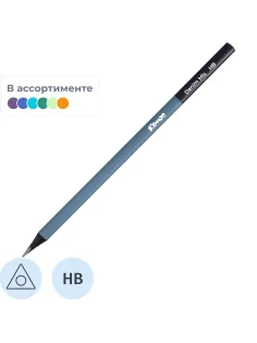 Карандаш чернографитный Комус Denim Mix, черн.дер., трехг, б/ласт, в асс