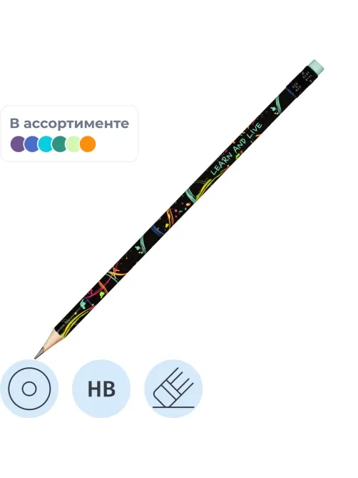 Карандаш Ч/Г Deli, Ennovation texture ,кругл ,2.2мм, ластик, EC045-HB
