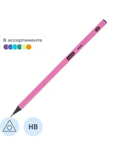 Карандаш чернографитный Attache Ameli HB б/ласт трехгр черн.дерево, в асс