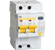 Выключатель дифф 2п C 16А 30мА тип AC 4.5кА АД-12 IEK MAD10-2-016-C-030