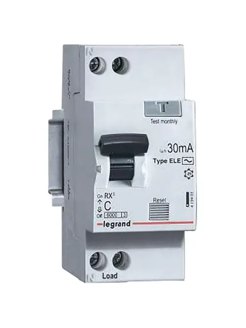 Выключатель автом. диф. тока Legrand RX3 1п (1P+N) C 25А 6кА 30мА AC 419401