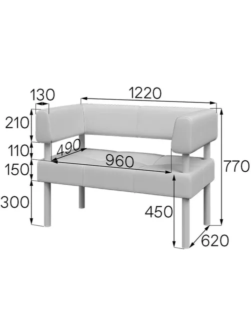 Диван MV_ Комус Мебель Balance 2-мест. (Bu2-2)  к/з Or.16/Ec.3001 черн