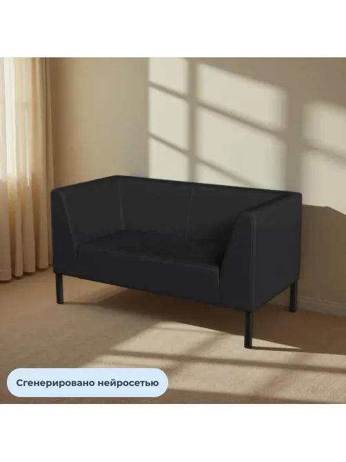 Диван MV_Комус Мебель_Bonus 2-мест. (Rt2) к/з Or.16/Ec.3001 черн