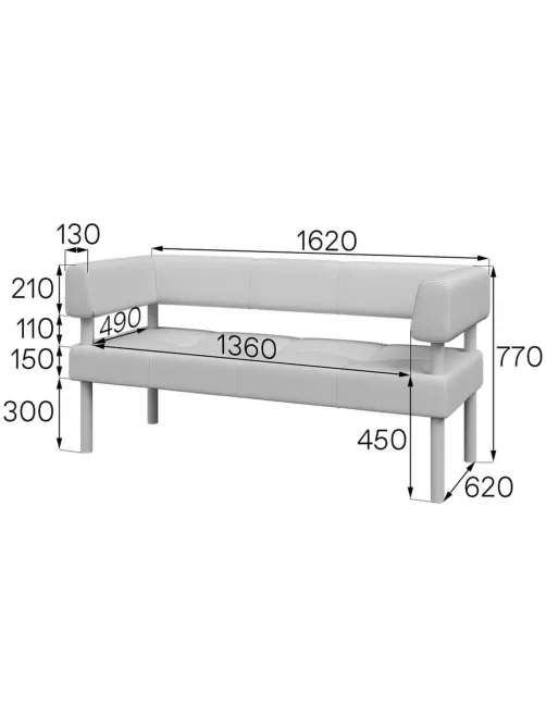 Диван MV_ Комус Мебель Balance 3-мест. (Bu3-2)  к/з Or.16/Ec.3001 черн
