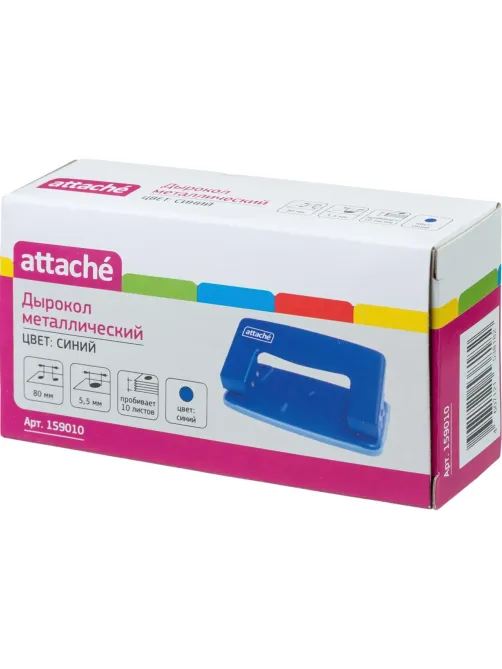 Дырокол ATTACHE 6304 до 10л., металл., синий