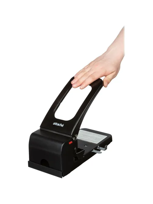 Дырокол мощный Attache до 100 листов, металлический, черный