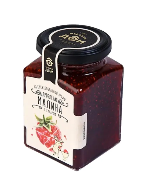 Десерт малина Медовый Дом дроблёная с сахаром, 290г