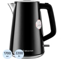 Чайник BRAYER 1073BR, электрический, STRIX,2200Вт,1,7л, стальн.корп