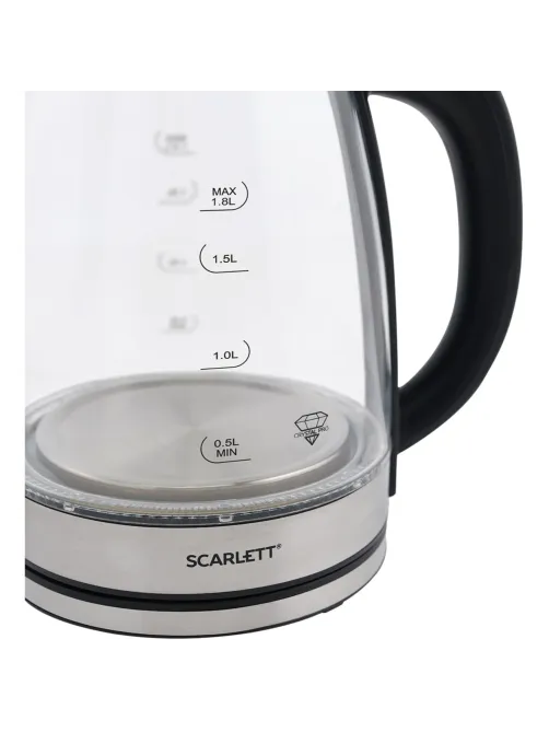 Чайник Scarlett SC-EK27G35, 1800Вт, 1.8л, стекло/сталь