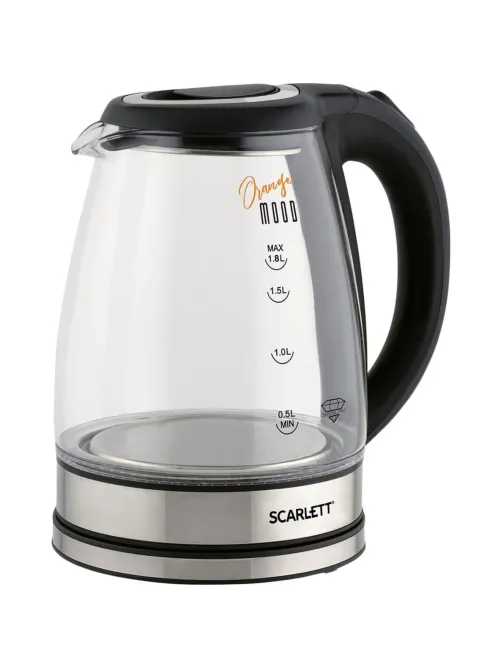 Чайник SCARLETT SC-EK27G36,электрический, стекло, 1800Вт, 1.8л, черный