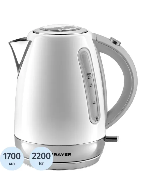 Чайник BRAYER 6110BR  2200Вт.1,7 л,электрич, сталь окраш, автоотключ