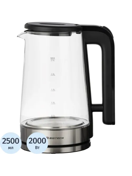 Чайник BigTech ZHK202G, 2,5л, стекло