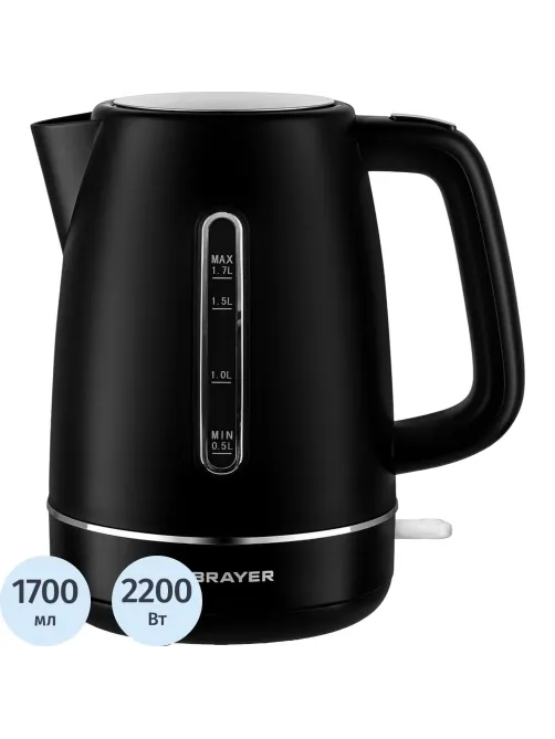 Чайник BRAYER 6103BR-BK,электрический,2200Вт,1,7л, платик.STRIX, автоотключ