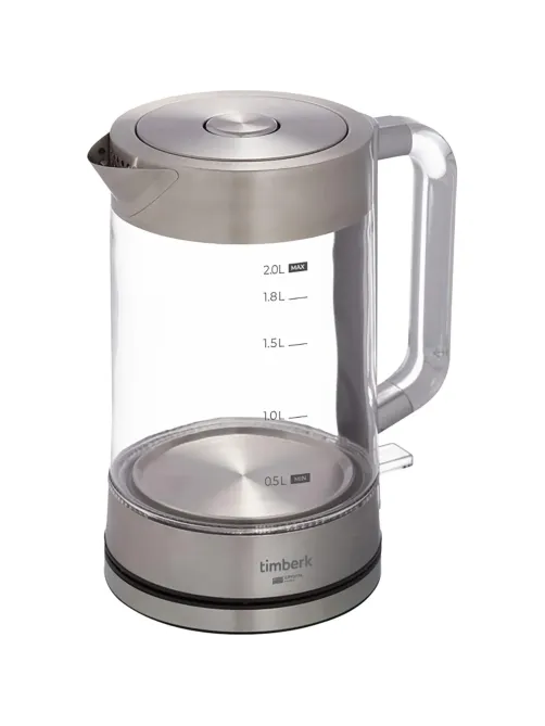 Чайник электрический Timberk T-EK27G04, стекло, 2200Вт, 2л, белый