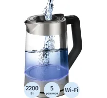 Чайник элект. Polaris  PWK 1725CGLD WIFI IQ Home, стекло,2200Вт, 1,7л,WI-FI