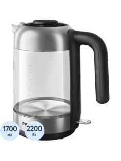 Чайник Philips HD9339/80, 2200Вт, 1,7л, стекло/нерж/черн. пластик