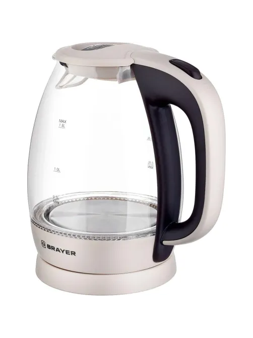 Чайник электрический BRAYER BR1045BN, 2200 Вт, 1,8 л, высококач. Стекло