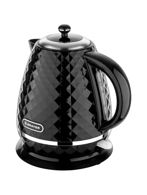Чайник электрический BRAYER BR1008BK, 2200 Вт, 1,7 л, Strix, автоотключ