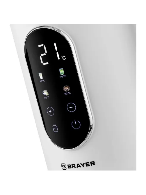 Чайник BRAYER 6107BR-WH,электрический,2200Вт,1,7л,Cool Touch,cенсор.управл