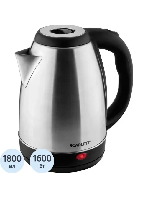 Чайник электрический SCARLETT SC-EK21S51, сталь, 1500Вт, 1.8л