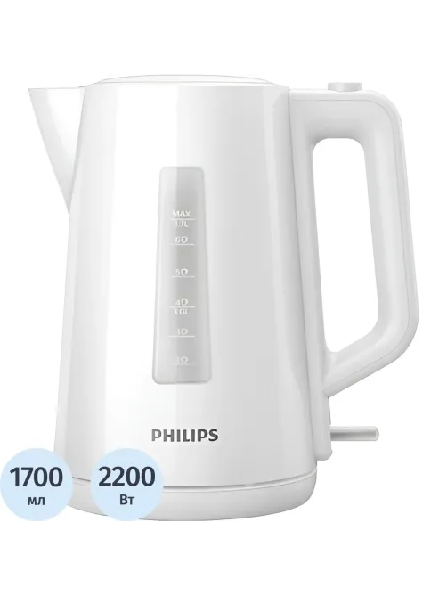 Чайник Philips HD9318/00, 2200Вт,  1,7л., пластик, белый