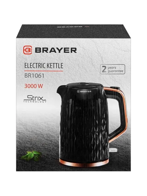 Чайник электрический BRAYER 1061BR, STRIX,3000 Вт,1,7 л,пласт.кор,автооткл