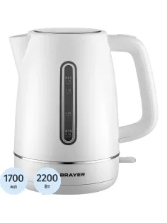 Чайник BRAYER 6103BR-WH,электрический,2200Вт,1,7л, платик.STRIX, автоотключ
