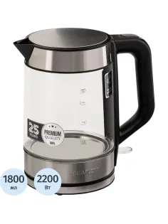 Чайник SCARLETT SC-EK27G101, 2200Вт, электрический 1.8л, стекло, сталь