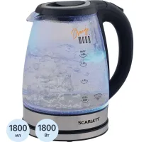 Чайник SCARLETT SC-EK27G36,электрический, стекло, 1800Вт, 1.8л, черный