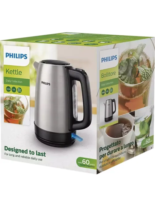Чайник Philips HD9350/90, 2200Вт, 1,7л, нерж/черн. пластик